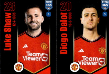 Luke Shaw / Diogo Dalot Manchester United samolepka Panini FIFA 365 2024 #104