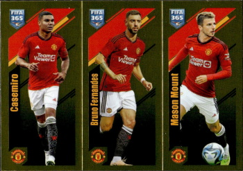 Casemiro / Bruno Fernandes / Mason Mount Manchester United samolepka Panini FIFA 365 2024 #107