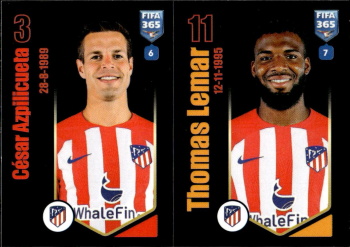 Cesar Azpilicueta / Thomas Lemar Atletico Madrid samolepka Panini FIFA 365 2024 #140