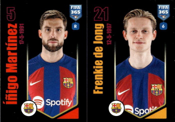 Inigo Martinez / Frenkie de Jong FC Barcelona samolepka Panini FIFA 365 2024 #156
