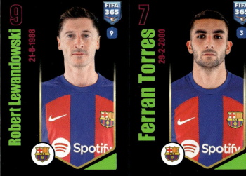 Robert Lewandowski / Ferran Torres FC Barcelona samolepka Panini FIFA 365 2024 #163