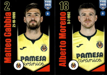 Matteo Gabbia / Alberto Moreno Villarreal CF samolepka Panini FIFA 365 2024 #184