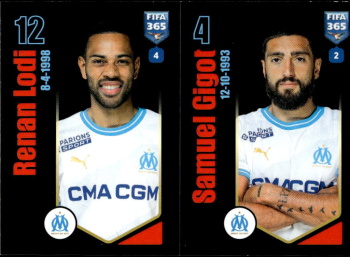 Renan Lodi / Samuel Gigot Olympique de Marseille samolepka Panini FIFA 365 2024 #200