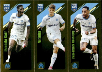 Ismaila Sarr / Vitinha / Pierre-Emerick Aubameyang Olympique de Marseille samolepka Panini FIFA 365 2024 #209