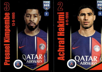 Presnel Kimpembe / Achraf Hakimi Paris Saint-Germain samolepka Panini FIFA 365 2024 #217