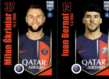 Milan Skriniar / Juan Bernat Paris Saint-Germain samolepka Panini FIFA 365 2024 #218