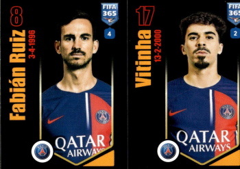 Fabian Ruiz / Vitinha Paris Saint-Germain samolepka Panini FIFA 365 2024 #224