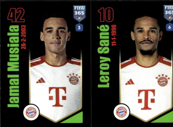 Jamal Musiala / Leroy Sane Bayern Munchen samolepka Panini FIFA 365 2024 #242