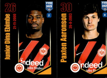 Junior Dina Ebimbe / Paxten Aaronson Eintracht Frankfurt samolepka Panini FIFA 365 2024 #254