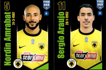 Nordin Amrabat / Sergio Araujo AEK Athens samolepka Panini FIFA 365 2024 #275