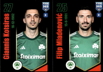 Giannis Kotsiras / Filip Mladenovic Panathinaikos FC samolepka Panini FIFA 365 2024 #282