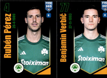 Ruben Perez / Benjamin Verbic Panathinaikos FC samolepka Panini FIFA 365 2024 #287