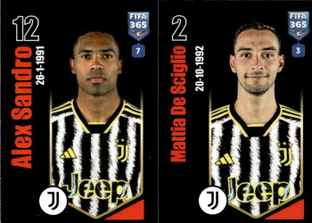 Alex Sandro / Mattia De Sciglio Juventus FC samolepka Panini FIFA 365 2024 #312