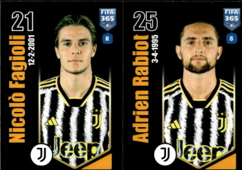 Nicolo Fagioli / Adrien Rabiot Juventus FC samolepka Panini FIFA 365 2024 #318