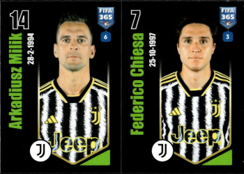 Arkadiusz Milik / Federico Chiesa Juventus FC samolepka Panini FIFA 365 2024 #320