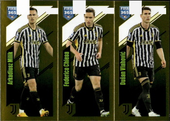 Arkadiusz Milik / Federico Chiesa / Dusan Vlahovic Juventus FC samolepka Panini FIFA 365 2024 #321