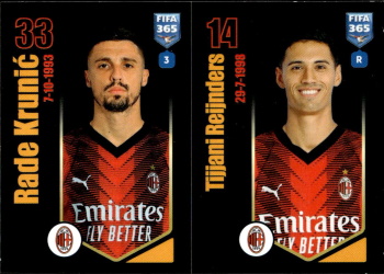 Rade Krunic / Tijjani Reijnders A.C. Milan samolepka Panini FIFA 365 2024 #348