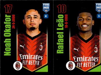 Noah Okafor / Rafael Leao A.C. Milan samolepka Panini FIFA 365 2024 #354
