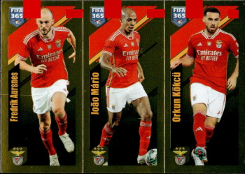 Fredrik Aursnes / Joao Mario / Orkun Kokcu SL Benfica samolepka Panini FIFA 365 2024 #395