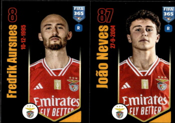 Fredrik Aursnes / Joao Neves SL Benfica samolepka Panini FIFA 365 2024 #398