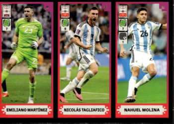 Emiliano Martinez / Nicolas Tagliafico / Nahuel Molina Argentina samolepka Panini FIFA 365 2024 FIFA World Cup Qatar 2022 #417