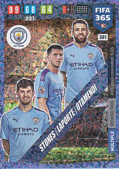 John Stones / Aymeric Laporte / Nicolas Otamendi Manchester City 2020 FIFA 365 Power Trio #381