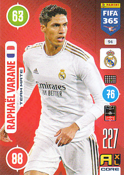 Raphael Varane Real Madrid 2021 FIFA 365 #94