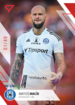 Matus Macik Sigma Olomouc SportZoo FORTUNA:LIGA 2022/23 1. serie Red /49 #91