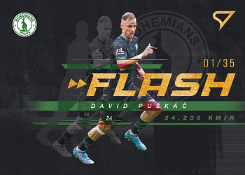 David Puskac Bohemians Praha SportZoo FORTUNA:LIGA 2023/24 1. serie Flash Limited /35 #FS-06