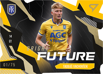 Tadeas Vachousek Teplice SportZoo FORTUNA:LIGA 2023/24 1. serie Bright Future Die Cut Limited /75 #BF-8
