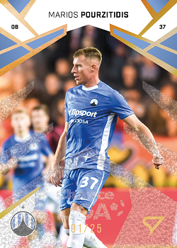 Marios Pourzitidis Liberec SportZoo Chance Liga 2024/25 2. serie Gold Glitter /25 #286