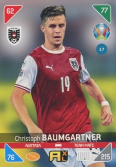 Christoph Baumgartner Austria Panini UEFA EURO 2020 Kick Off #17