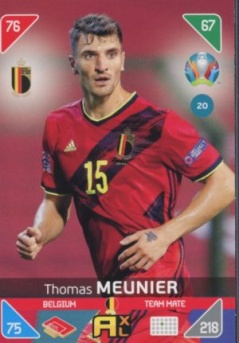 Thomas Meunier Belgium Panini UEFA EURO 2020 Kick Off #20