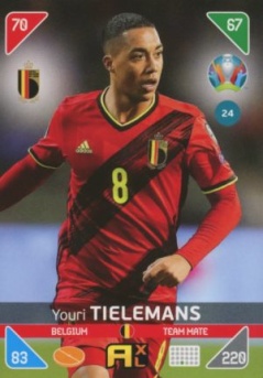 Youri Tielemans Belgium Panini UEFA EURO 2020 Kick Off #24