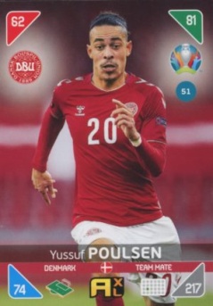 Yussuf Poulsen Denmark Panini UEFA EURO 2020 Kick Off #51