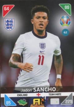 Jadon Sancho England Panini UEFA EURO 2020 Kick Off #62