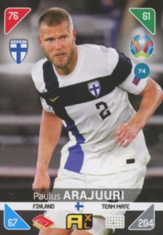 Paulus Arajuuri Finland Panini UEFA EURO 2020 Kick Off #74