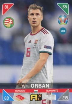 Willi Orban Hungary Panini UEFA EURO 2020 Kick Off #101