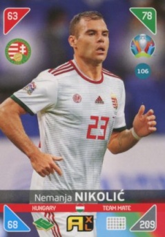 Nemanja Nikolic Hungary Panini UEFA EURO 2020 Kick Off #106