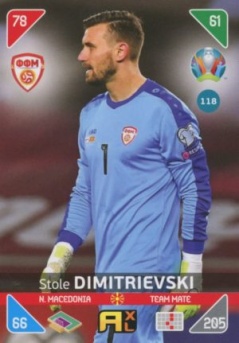 Stole Dimitrievski North Macedonia Panini UEFA EURO 2020 Kick Off #118