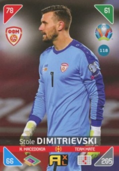 Stole Dimitrievski North Macedonia Panini UEFA EURO 2020 Kick Off #118