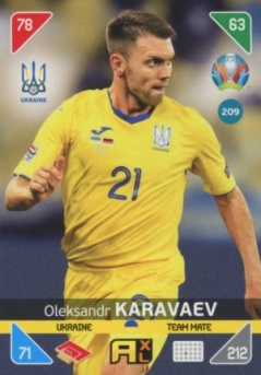 Oleksandr Karavaev Ukraine Panini UEFA EURO 2020 Kick Off #209