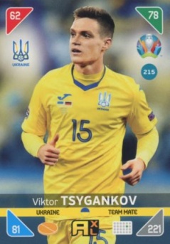 Viktor Tsygankov Ukraine Panini UEFA EURO 2020 Kick Off #215