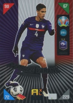 Raphael Varane France Panini UEFA EURO 2020 Kick Off Fans' Favourites #251