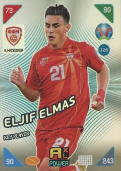 Eljif Elmas North Macedonia Panini UEFA EURO 2020 Kick Off Key Players #326