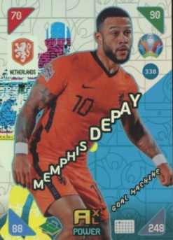 Memphis Depay Netherlands Panini UEFA EURO 2020 Kick Off Goal Machines #338
