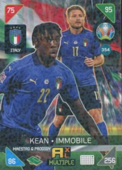 Moise Kean / Ciro Immobile Italy Panini UEFA EURO 2020 Kick Off Maestros & Prodigies #354