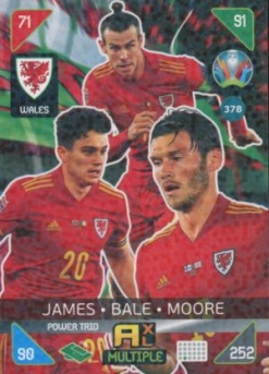 Daniel James / Gareth Bale / Kieffer Moore Wales Panini UEFA EURO 2020 Kick Off Power Trios #378