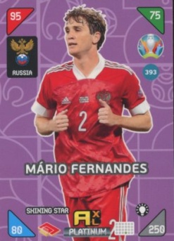 Mario Fernandes Russia Panini UEFA EURO 2020 Kick Off Shining Stars #393