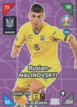 Ruslan Malinovskyi Ukraine Panini UEFA EURO 2020 Kick Off Shining Stars #395